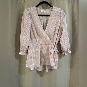 Meraki Light Pink Wrap Blouse